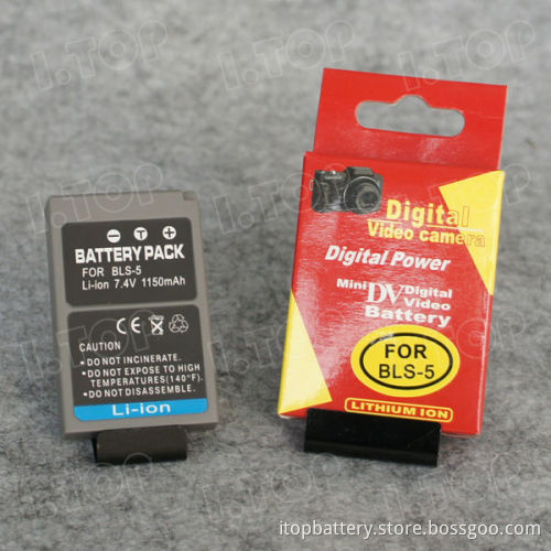 For Olympus BLS-5 digital camera battery pack, 7.4V 1150mAh,18 months warranty
